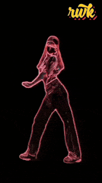 a glowing silhouette of a woman with the letters b and a on the bottom