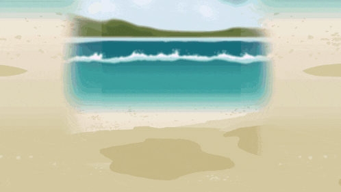 a cartoon of a fairy standing on the beach