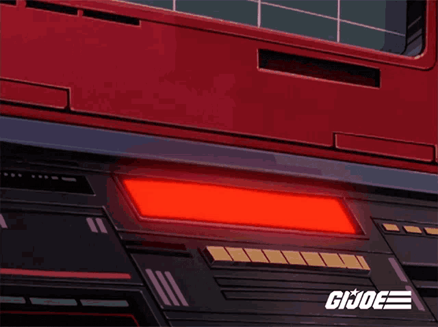 a red light with the word gi joe written on it