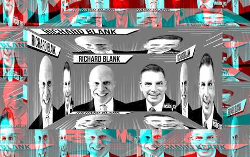 a collage of richard blank 's faces and the words inside bs