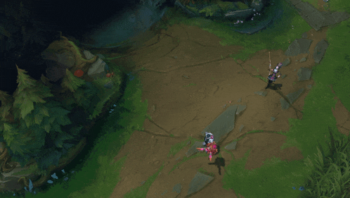 a video game is being played with a sword and shield