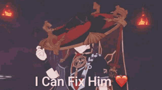 a cartoon character with the words " i can fix him "