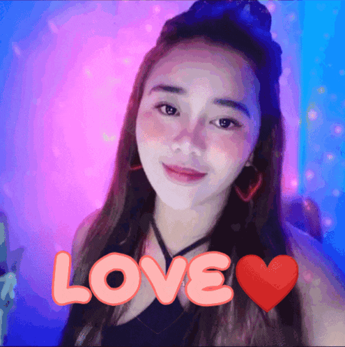a woman with a heart and the word love