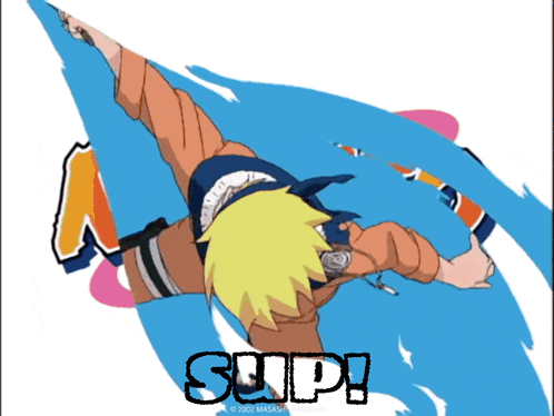 a picture of a cartoon character and the word sup
