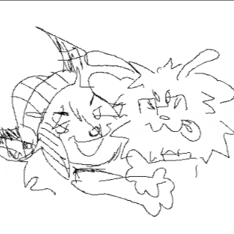 a black and white drawing of a cartoon character with the letters w and w on it