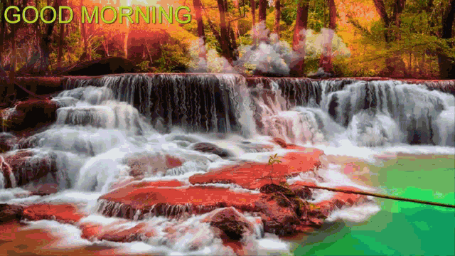 Waterfall Nature GIF - Waterfall Nature Good Morning GIFs