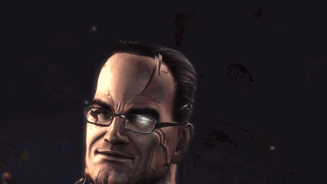 a man with glasses says " the job 's yours " in a video game