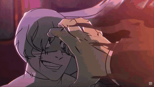 a close up of a cartoon character 's face with the word samurai on the bottom left