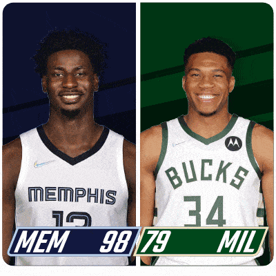 two basketball players one from memphis and one from the bucks