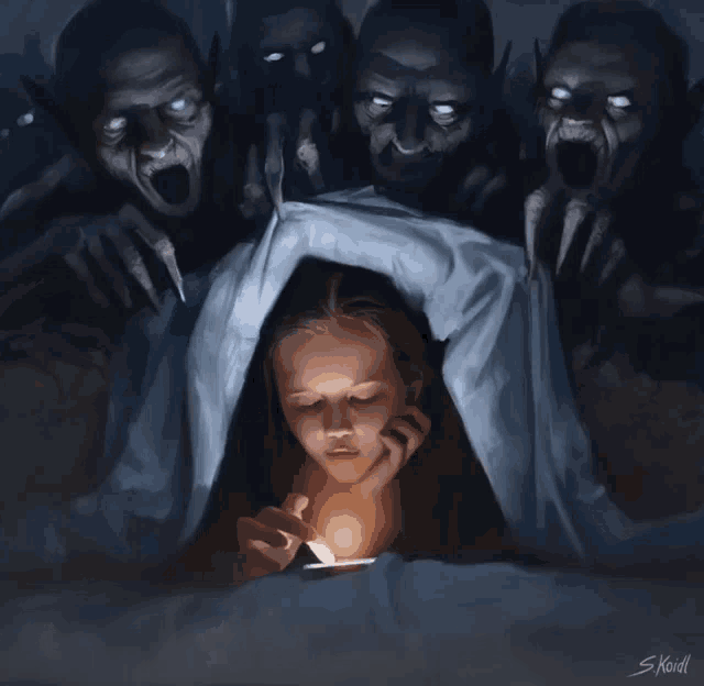 Little Girl With Ghost On The Phone GIF - Little Girl With Ghost On The Phone Monsters GIFs