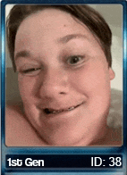 a picture of a woman with a 1st gen id .
