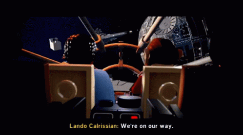Lego Star Wars Lando Calrissian GIF - Lego Star Wars Lando Calrissian Were On Our Way GIFs