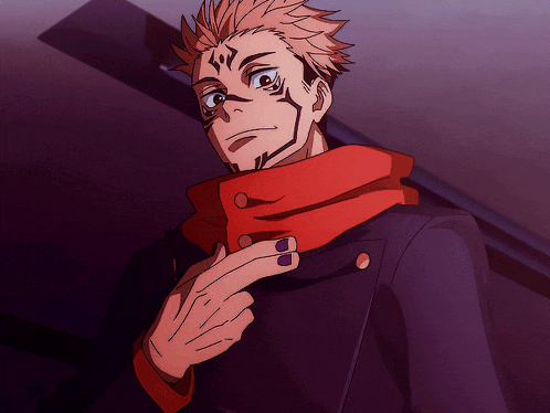 a cartoon character with a scarf around his neck has purple nails