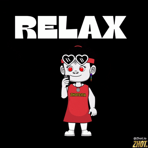a cartoon character is wearing sunglasses and a red shirt that says " zhotcita "