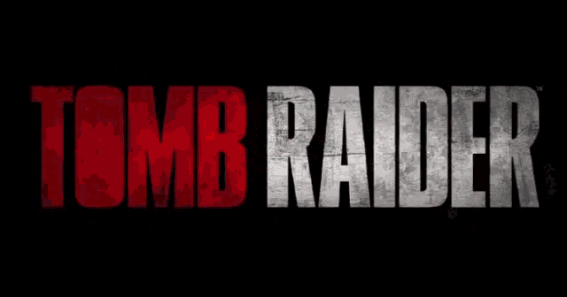 a tomb raider logo with a bullet coming out of it