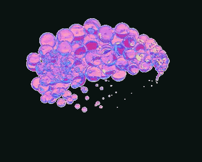 Pink Bubbles On Black Background GIF