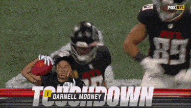 darnell mooney is shown on a fox nfl broadcast