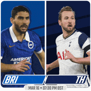 two soccer players one from bri and one from tottenham are shown