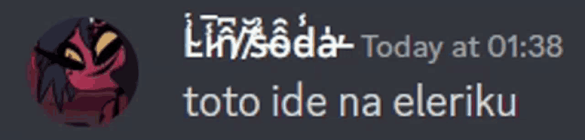 a screenshot of a discord message that says today at 01:38 toto ide na eleriku