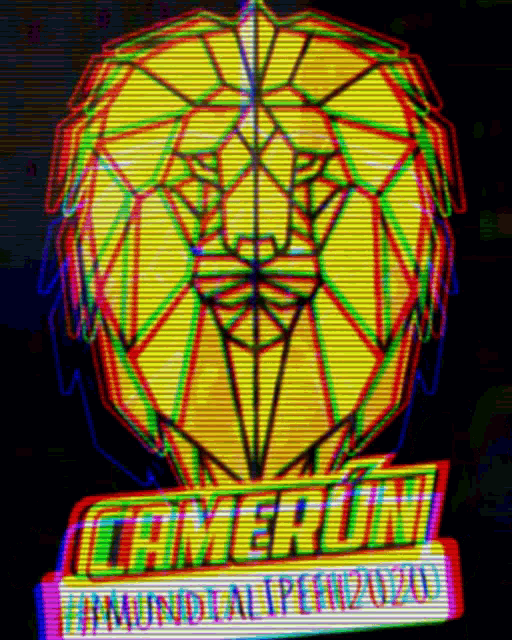 a colorful logo for cameron shows a lion head