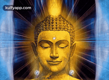 a picture of a buddha with the website kulfyapp.com written on the bottom