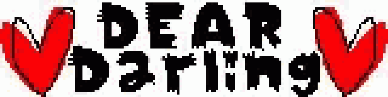 dear darling is written in black letters with red hearts