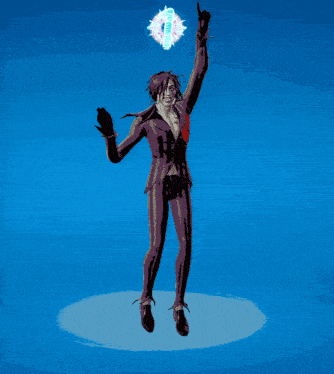 a pixel art drawing of a person standing in a circle