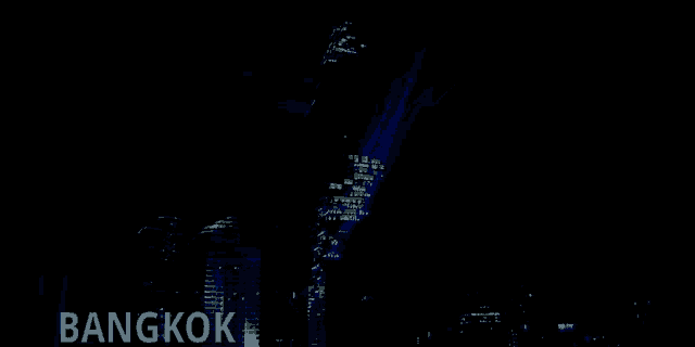 the word bangkok is on a blue background