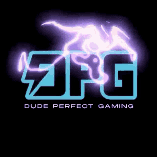 a logo for dude perfect gaming with a glowing circle around it