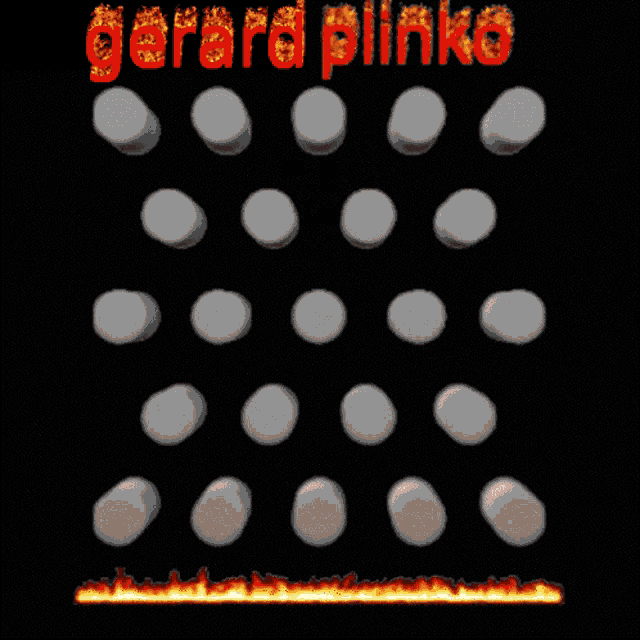 a picture of gerard plinko surrounded by white dots on a black background