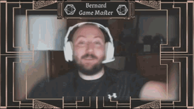 a man wearing headphones with the name bernard game master