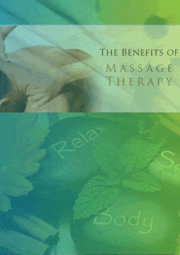 the benefits of massage therapy is written on a green and blue background