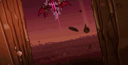 a cartoon drawing of a monster with a purple light coming out of it 's mouth