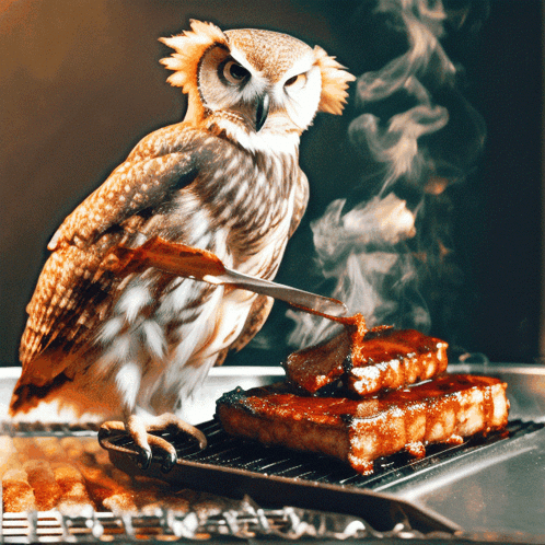 Owl Bbq GIF - Owl Bbq Barbecue GIFs