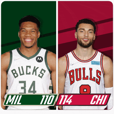two basketball players from the bucks and the bulls