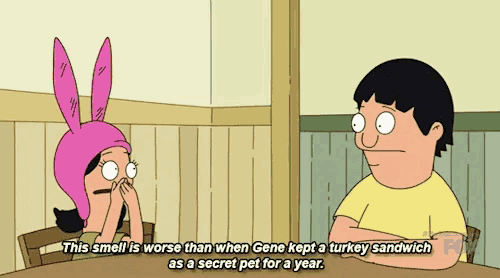 bob 's burgers bob and lola are sitting at a table talking