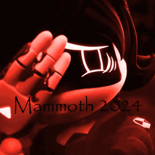a red background with the word mammoth 2024