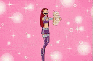 a cartoon character is holding a bug with a big smile on its face