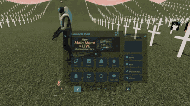 a video game character is walking through a cemetery with a sign that says legacy on it