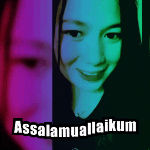 a picture of a woman with the words assalamualaikum written above her