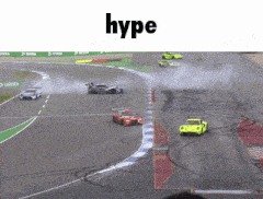 a picture of a race track with the word hype at the top