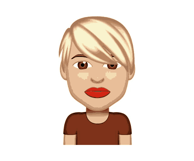 a cartoon woman with blonde hair and red lips