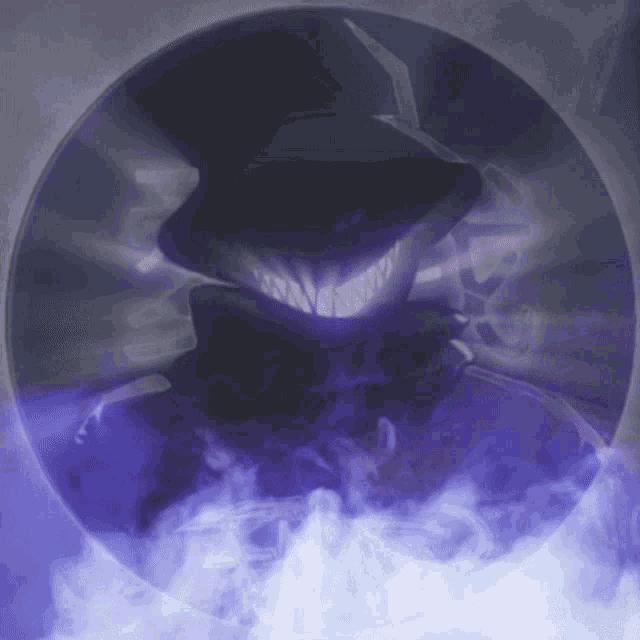 a purple circle with a face in it