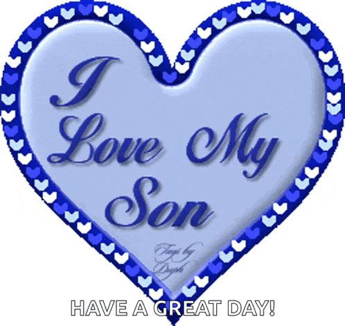a heart that says i love my son on it