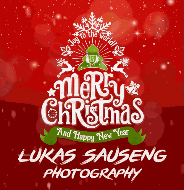 a merry christmas and happy new year greeting card
