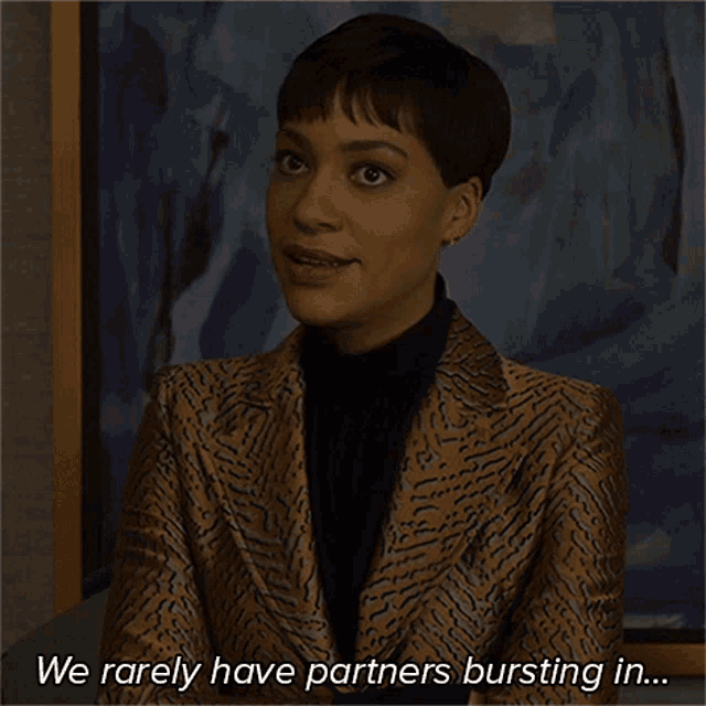 We Rarely Have Partners Bursting In Lucca Quinn GIF - We Rarely Have Partners Bursting In Lucca Quinn Adrian Boseman GIFs