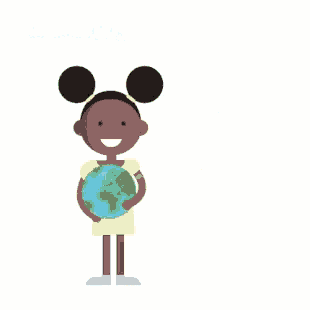 an illustration of a girl holding a globe with the words " pero todavia hay 19 millones oul no las recibir " below her