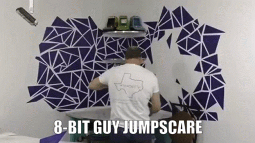 Jumpscare 8bit Guy GIF