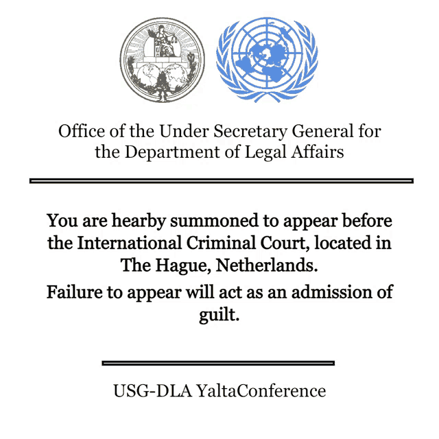 the under secretary general for the department of legal affairs is summoned to appear before the international criminal court