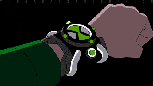 a cartoon of a person wearing a watch with the words " the great ben tennyson " below it